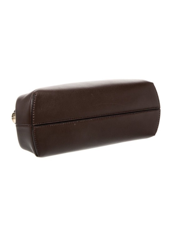 Fendi First Small Brown Leather Bag Gold FF Clutch Crossbody Authentic - Picture 5 of 7